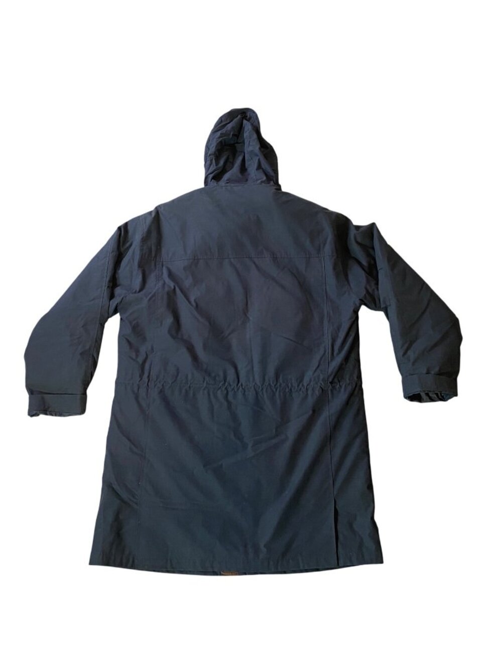 London Fog Hooded Navy Blue Quilted Lined Zips & Buttons Medium - Picture 2 of 15